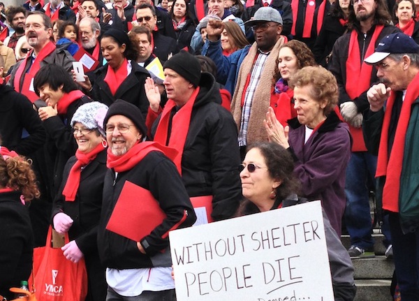 The Washington Low Income Housing Alliance's new Emerging Advocates Program builds on the organization's strong history of supporting housing advocacy. In this photo, advocates rally at the state capitol at the Housing Alliance's Housing and Homelessness Advocacy Day on Feb. 11, 2013. Image credit: Washington Low Income Housing Alliance